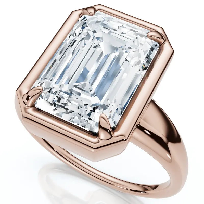 Certified 4Ct Emerald Cut Diamond Club Engagement Ring 14K Gold Lab Grown 1