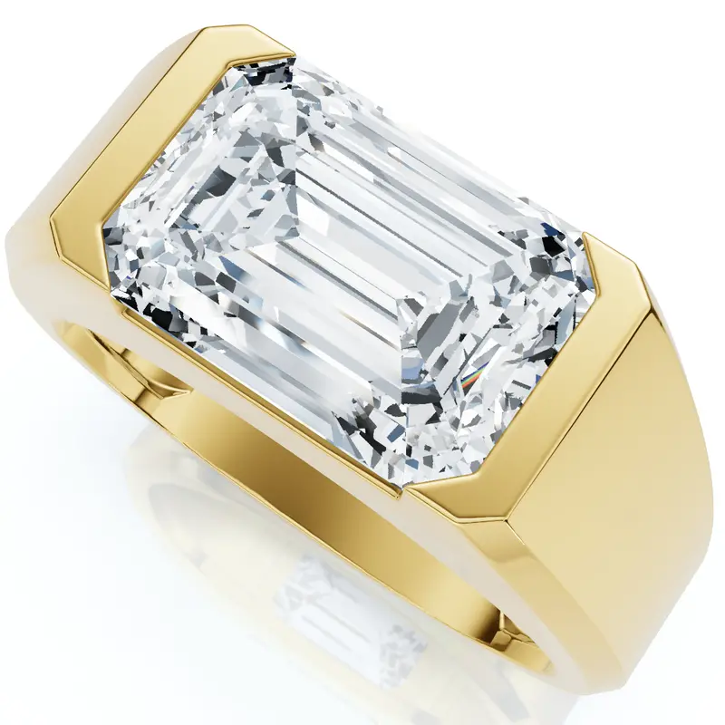 Certified 4Ct Men's Gabriel Emerald Diamond Ring 10K Gold Lab Grown 1