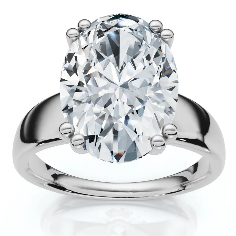 Certified 4Ct Oval Diamond Solitaire Engagement Ring Lab Grown 1
