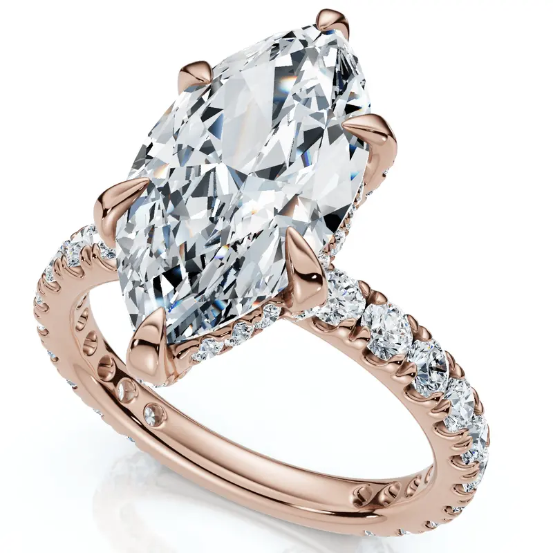 Certified 4Ct Viviana Marquise Diamond Engagement Ring 14K Gold Or Platinum 1