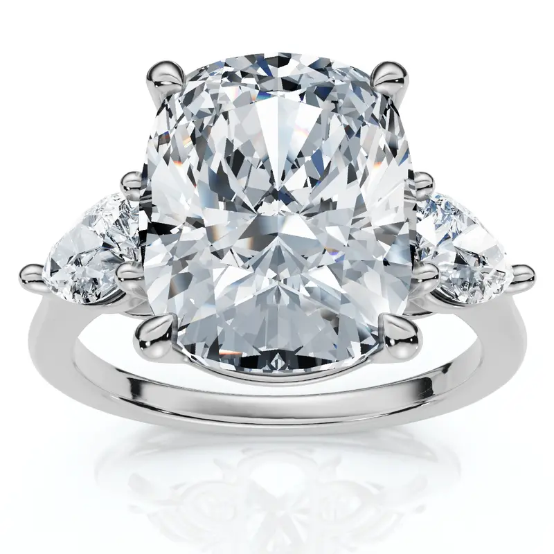 Certified 5 1/2Ct Annie Cushion Diamond Engagement Ring 14K Gold Or Pt Lab Grown 1