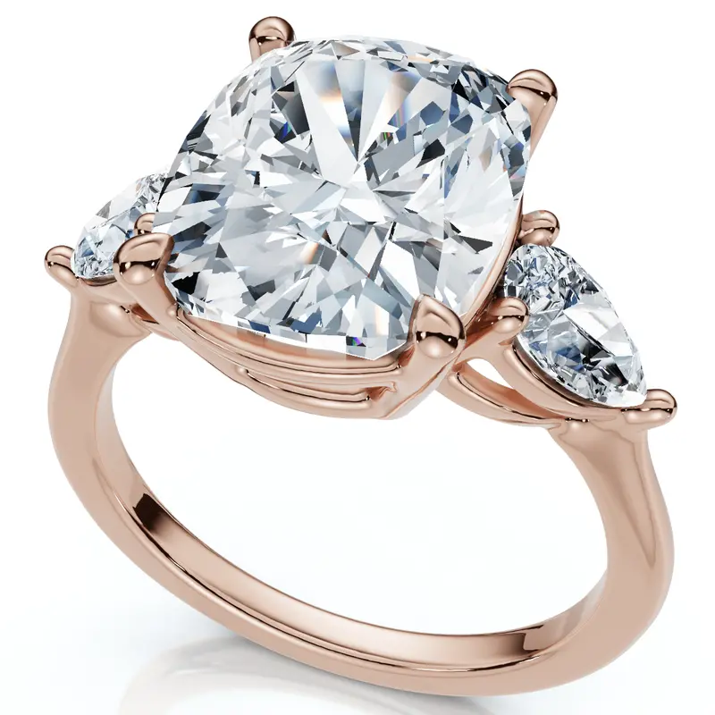 Certified 5 1/2Ct Annie Cushion Diamond Engagement Ring 14K Gold Or Pt Lab Grown 1