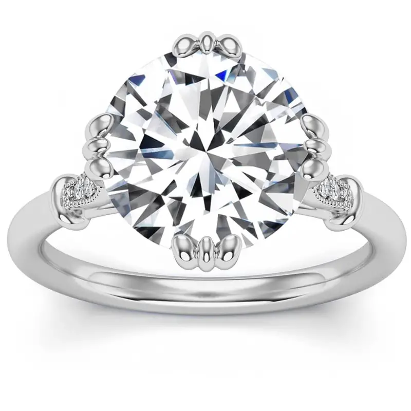 Certified 5.10Ct Round Diamond 14K White Gold Engagement Ring Lab Grown Size: 7 1