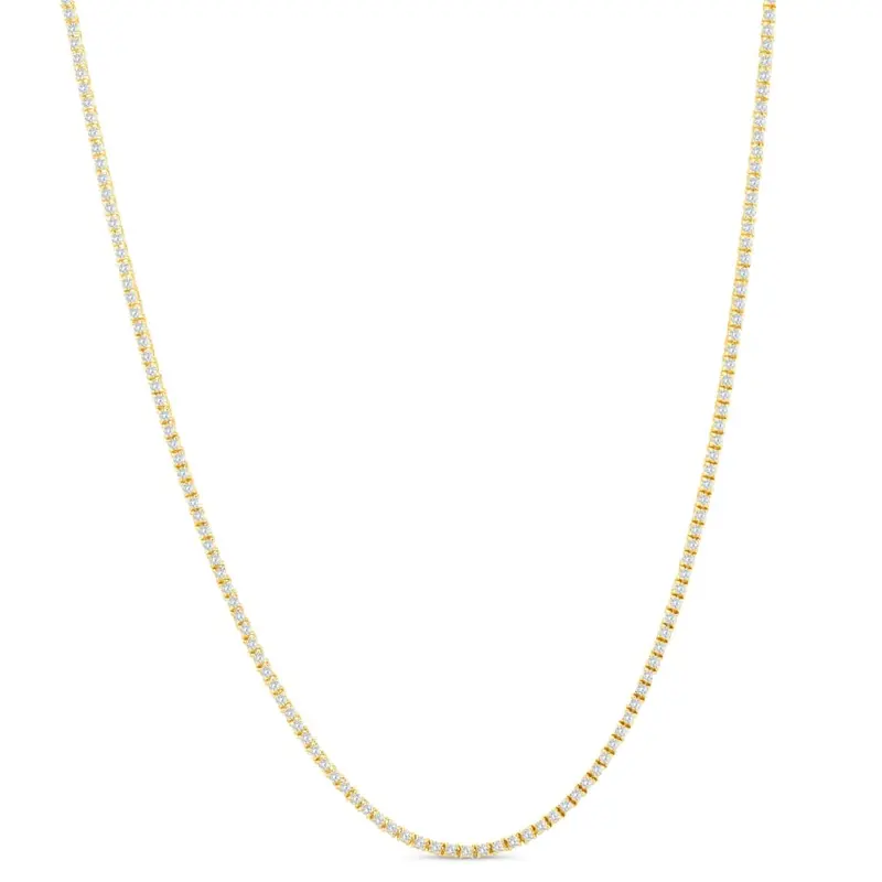 Certified 5Ct 18" Diamond Tennis Necklace 14K Yellow Gold Lab Grown 1