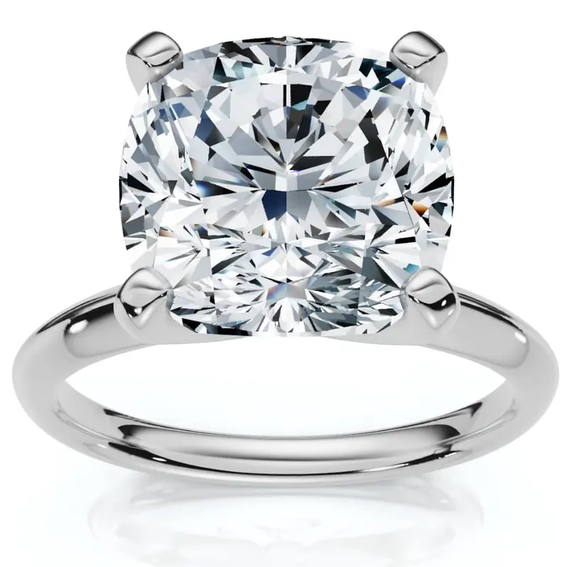 Certified 5Ct Cushion Diamond Square Engagement Ring Lab Grown Solitaire 1