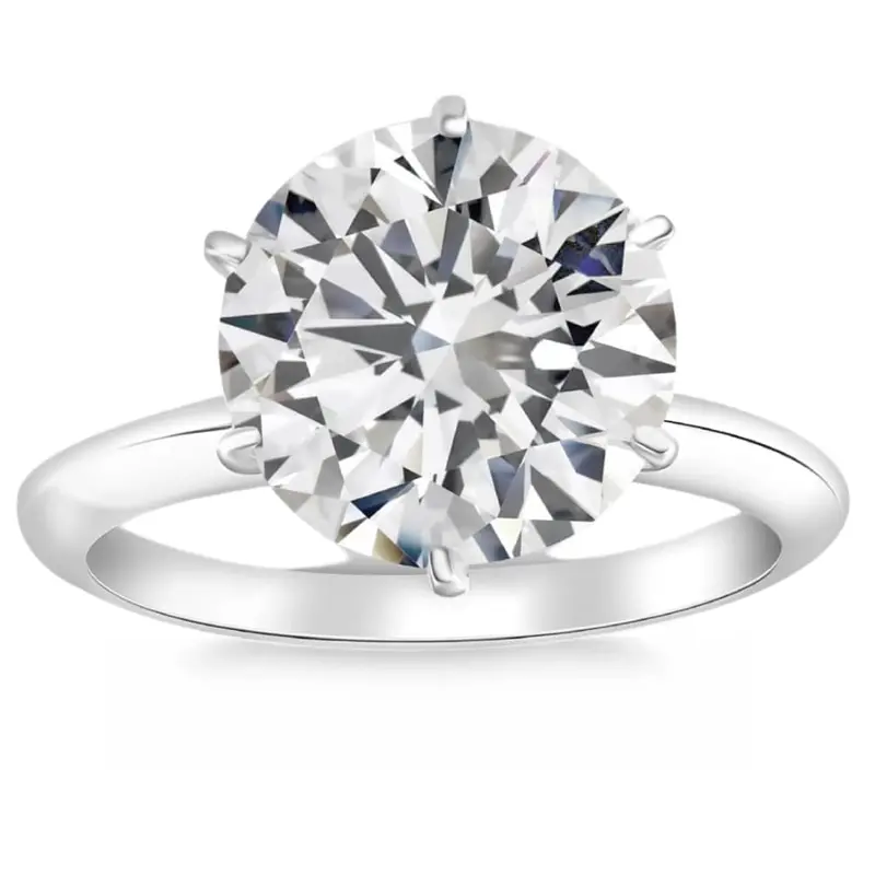 Certified 5Ct Solitaire Diamond Engagement Ring 14K White Gold Lab Grown Size: 6.5 1