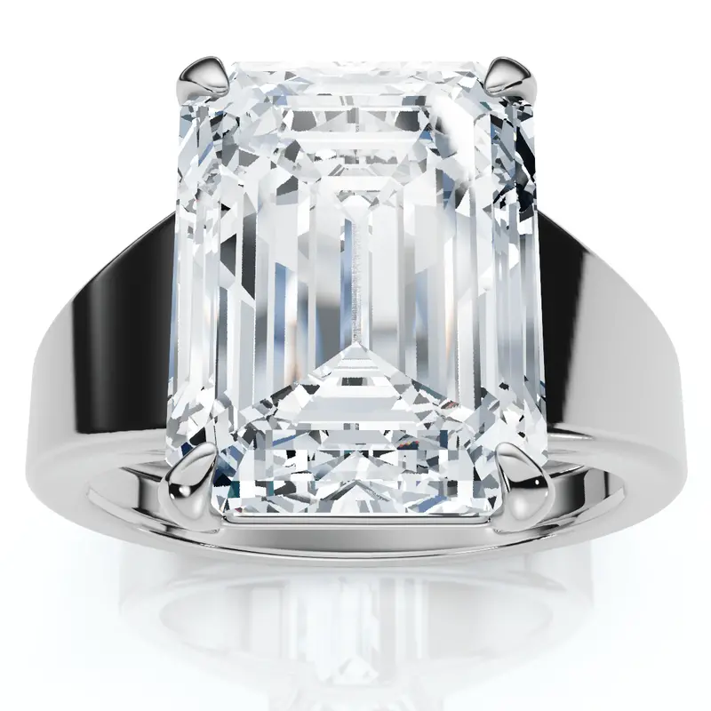 Certified 6-Carat Emerald Cut Stephanie Diamond Engagement Ring – 14K Gold, Lab Created