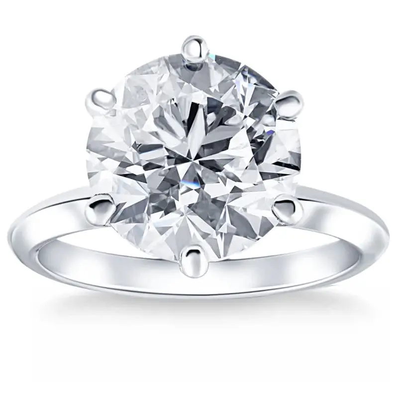 Certified 6 Ct Solitaire Diamond Engagement Ring Platinum Lab Grown Size: 6.5 1