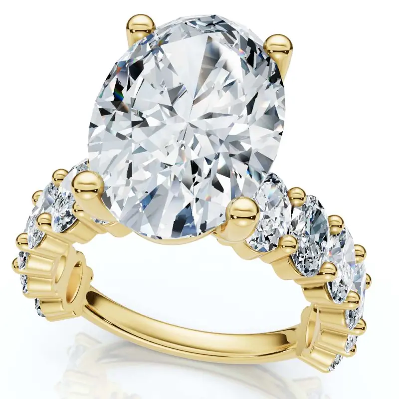 Certified 6Ct Oval Diamond Engagement Ring 14K Gold Lab Grown 1