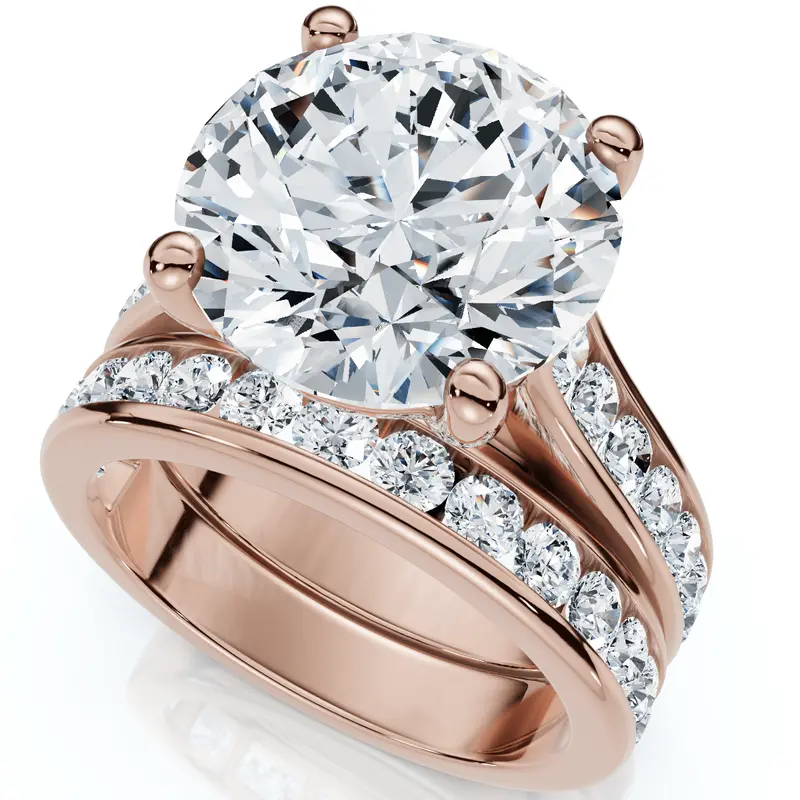 Certified 6Ct Sharon Diamond Engagement Wedding Ring Set Gold Lab Grown 1