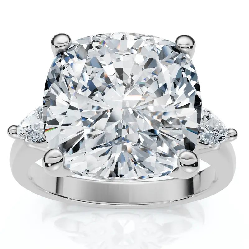 Certified 7 1/3Ct Sharon Square Cushion Diamond Engagement Ring Gold Lab Grown 1