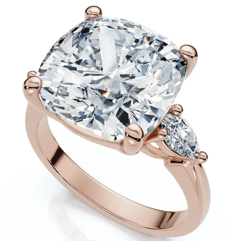 Certified 7.33-Carat Sharon Square Cushion Diamond Engagement Ring – Lab Created, 14K Gold