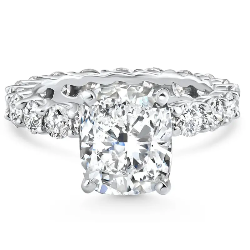 Certified 7.90Ct Cushion Diamond Engagement Eternity Ring Gold Lab Grown Size: 7 1