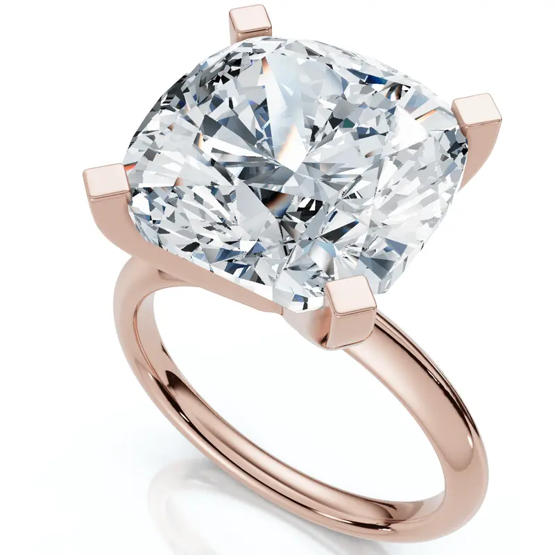Certified 7Ct Cushion Diamond Engagement Ring 14K Gold Lab Grown 1