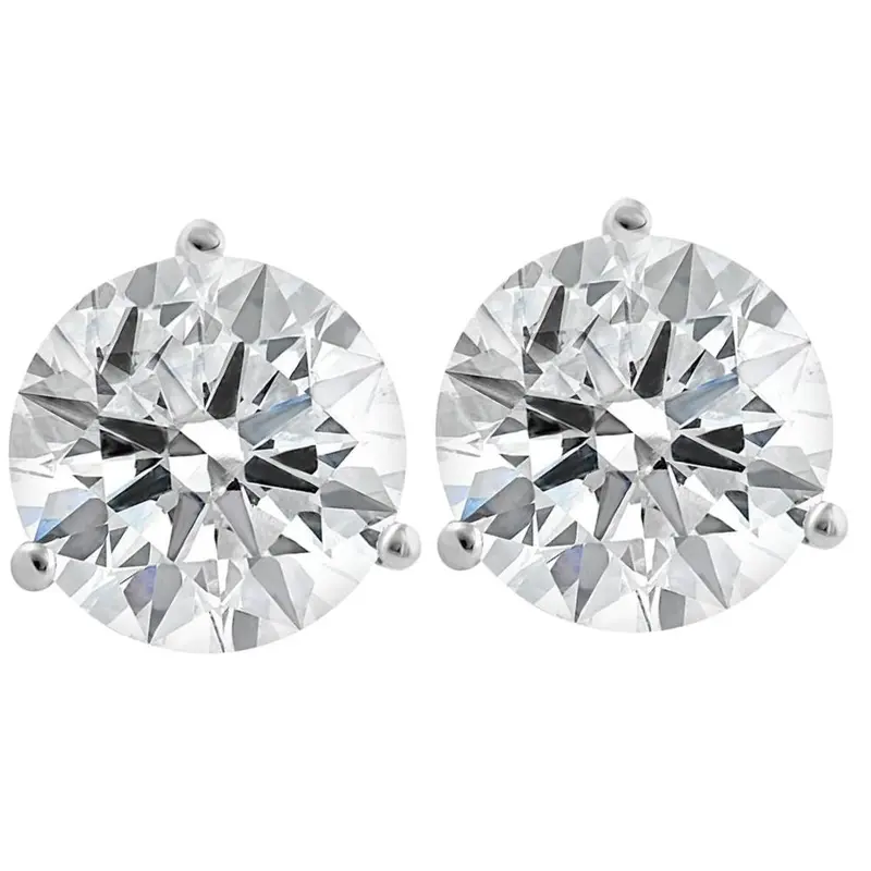 Certified 8 Ct Tw 14K White Gold Lab Grown Round-Cut Diamond Martini Studs 1
