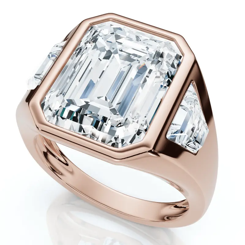 Certified Men's 7Ct Anniversary Pinky Ring 14K Gold Or Platinum Lab Grown 1