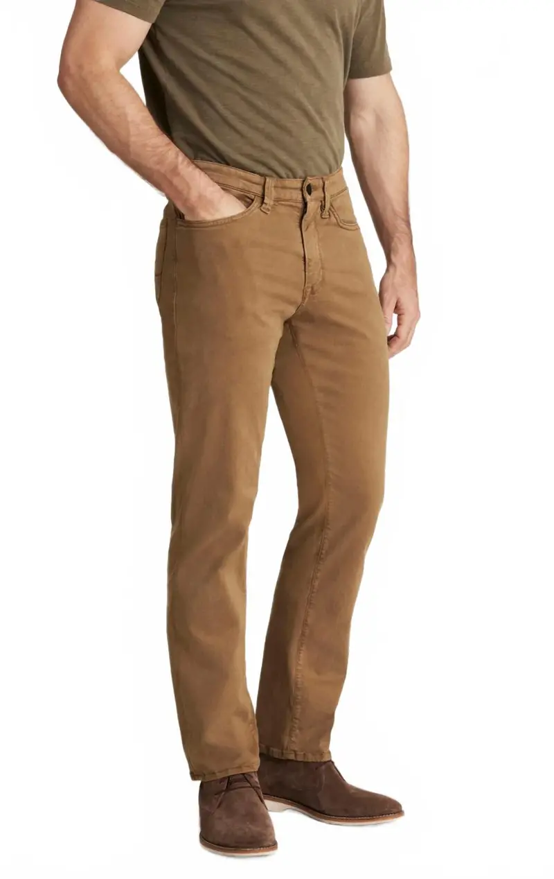 Charisma Relaxed Straight Leg Pants In Brown Twill 1