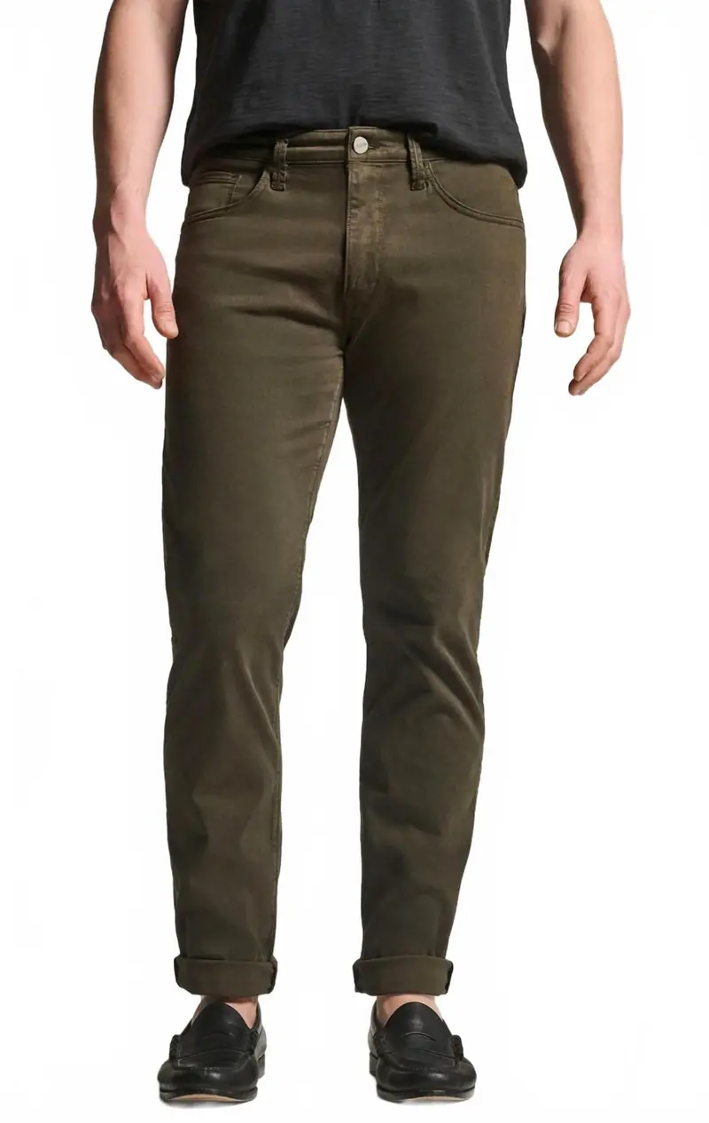 Charisma Relaxed Straight Twill Pants In Cactus Green 1