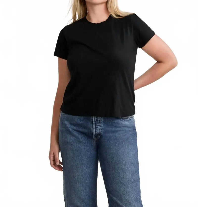 Charlotte Crew Neck Tee In Black 1