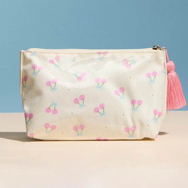 Cherry Pattern Tassel Multi Purpose Portable Pouch Bag 1