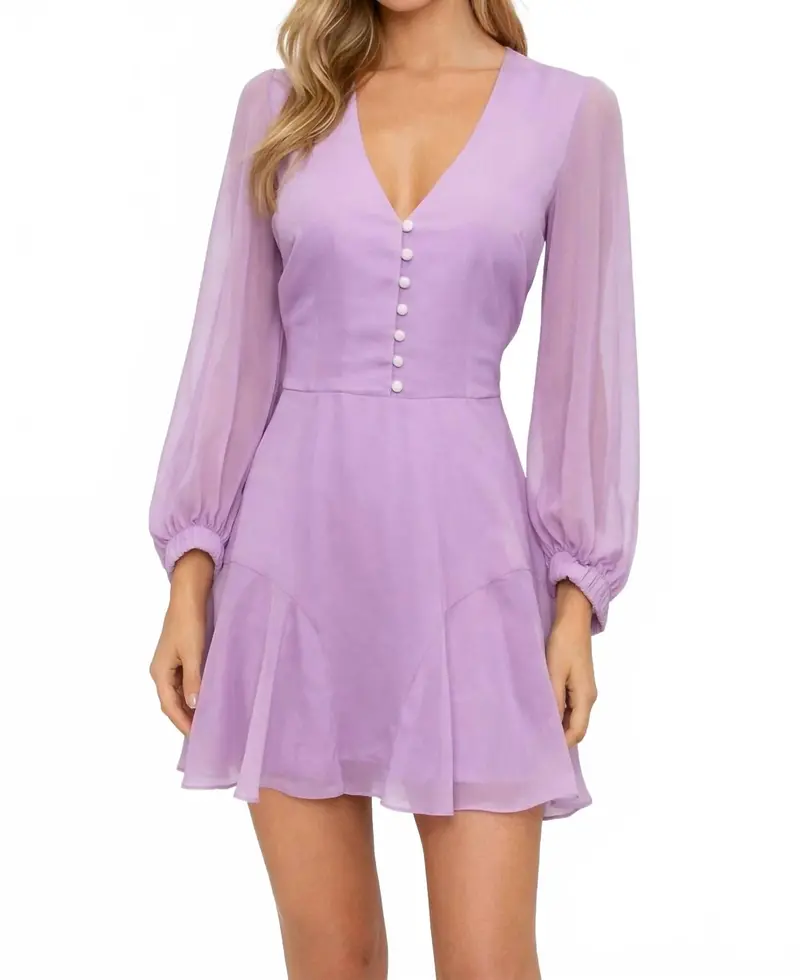 Chiffon Mini Dress In Lavender 1