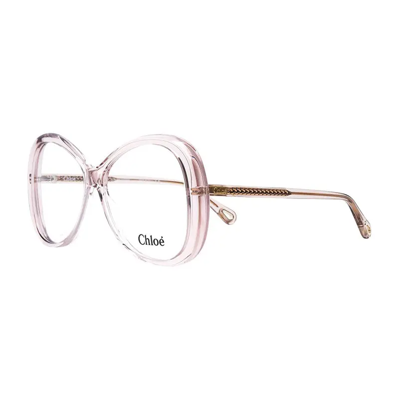 Chloe Eyeglasses Butterfly Full Rim, Pink Transparent Frame And Clear Demo Lens Lens Ch0011o002 1