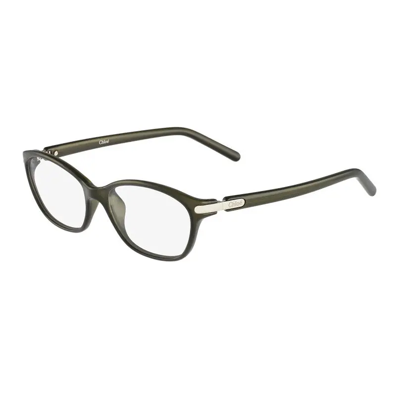 Chloe Eyeglasses Rectangle Full Rim, Khaki Frame And Clear Demo Lens Lens Ce2647303 1