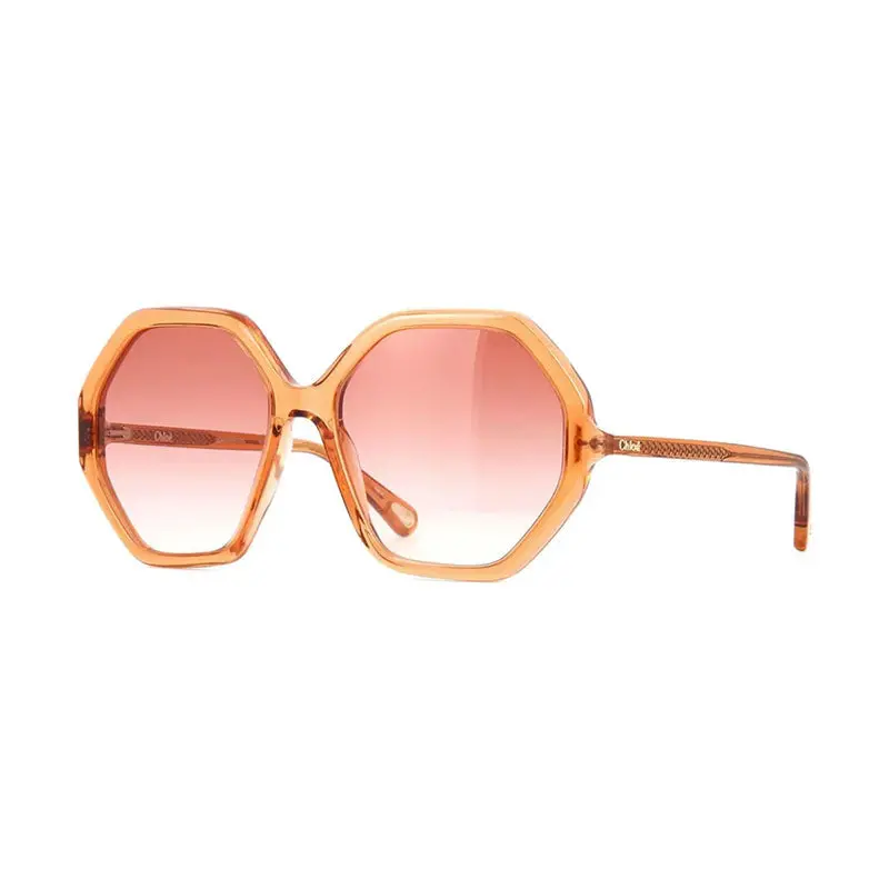 Chloe Sunglasses Square Full Rim, Orange Frame And Orange Gradient Lens Ch0008s001 1