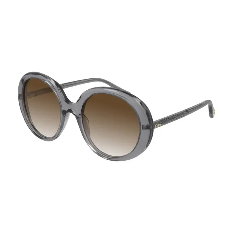 Chloe Sunglasses Square Full Rim, Shiny Grey Frame And Brown Gradient Lens Ch0007s003 1