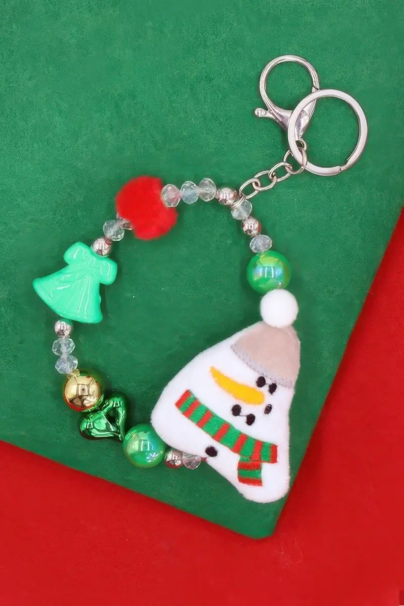 Christmas Snowman Charm Keychain 1