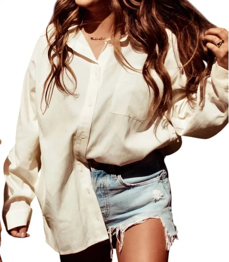 Ciao Long Sleeve Shirt In Ivory 1