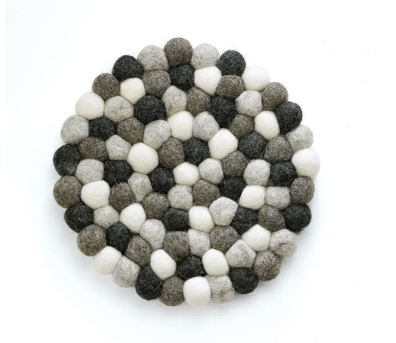 Cilio Fair Trade Virgin Sheep Wool Trivet, Handcrafted In Nepal, 8.5-Inch Round 1