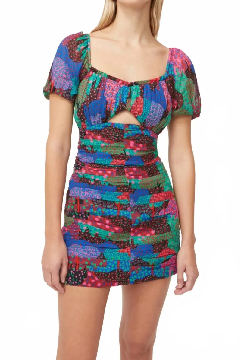 Clara Enchanted Woods Mini Dress In Multi 1