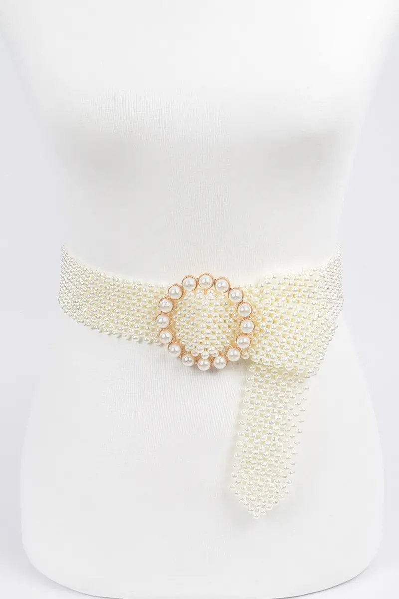 Classic Faux Pearl Beaded Belt 1