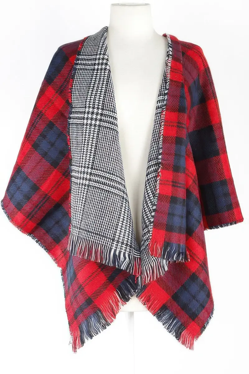 Classic Plaid Fringe Scarf 1