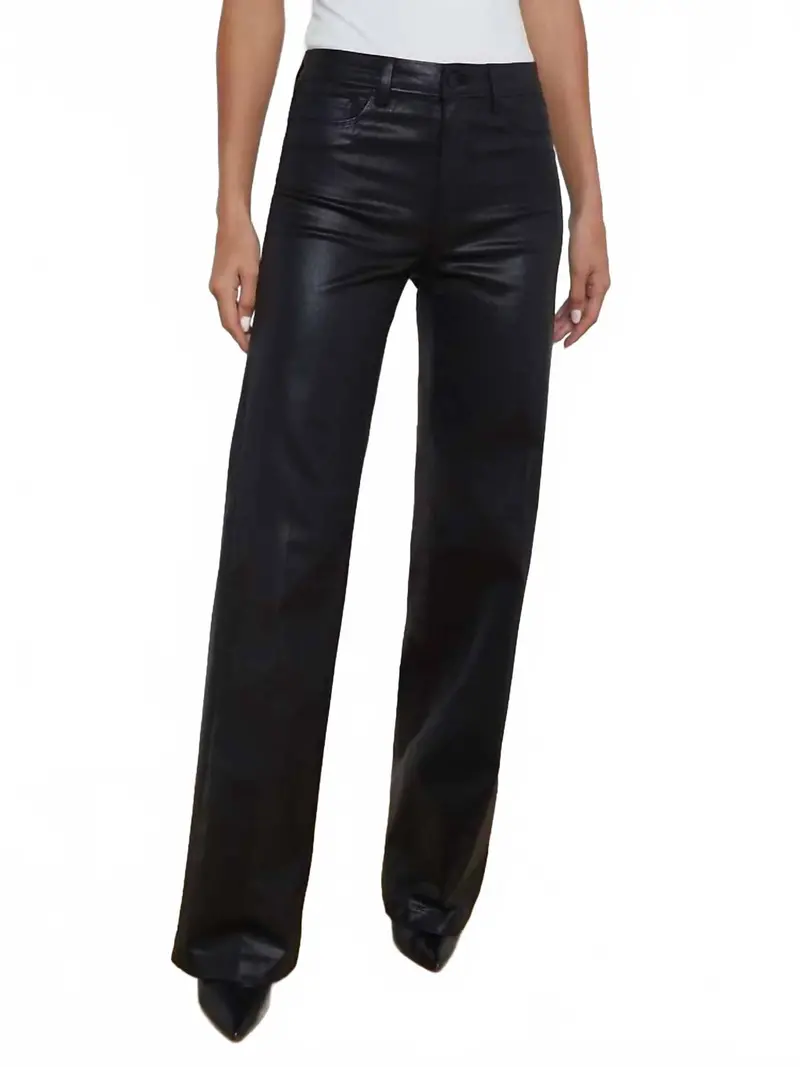 Clayton Coated Wide-Leg Jean In Noir 1