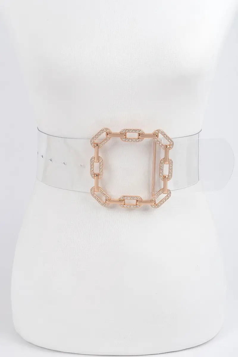 Clear Waist Belt With Metal Hardware Modern Style 1