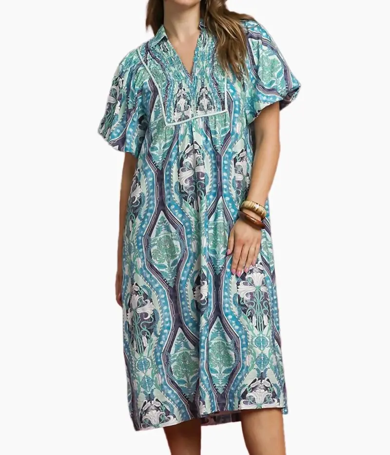 Cleo Midi Dress In Blue 1