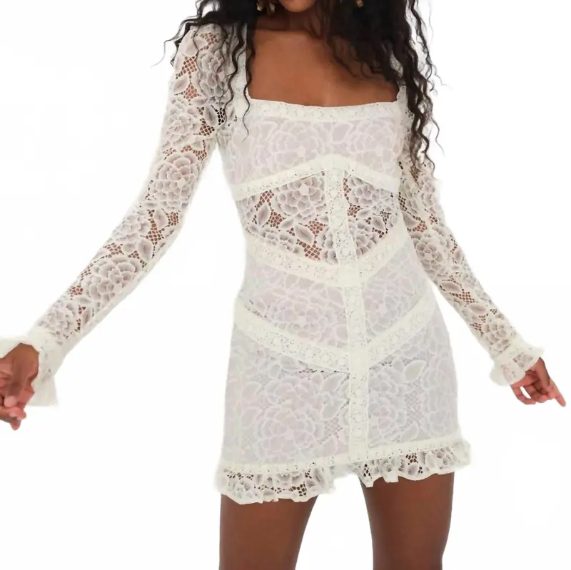 Cleo Mini Dress In White 1