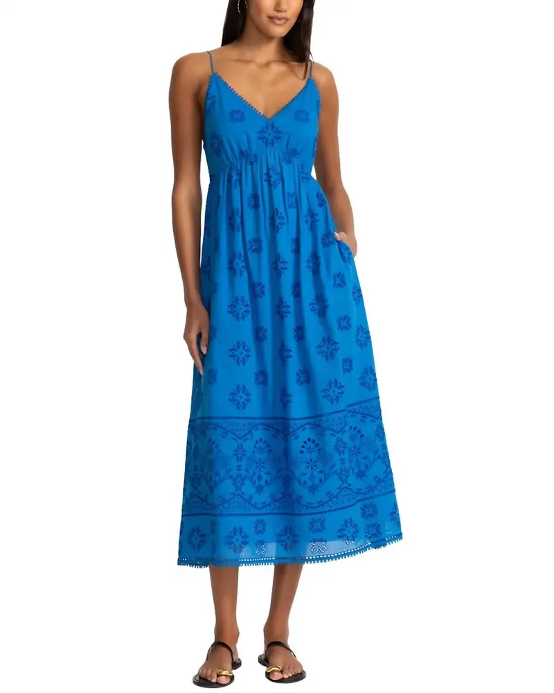 Cleo Tea Length Dress In Directoire Blue 1