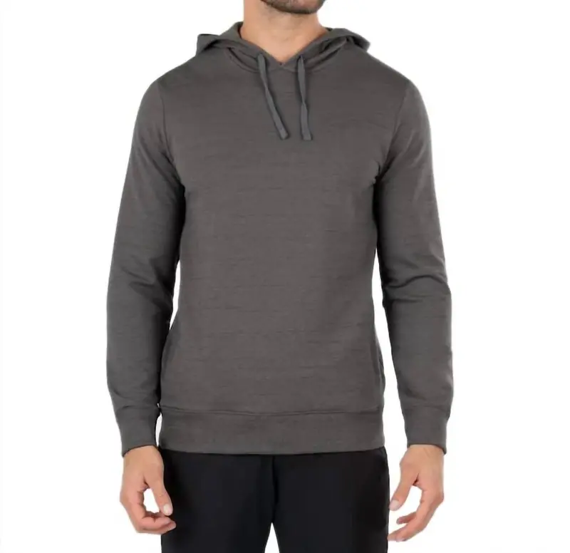 Cloud Slub Hoodie In Gray Pinstripe 1
