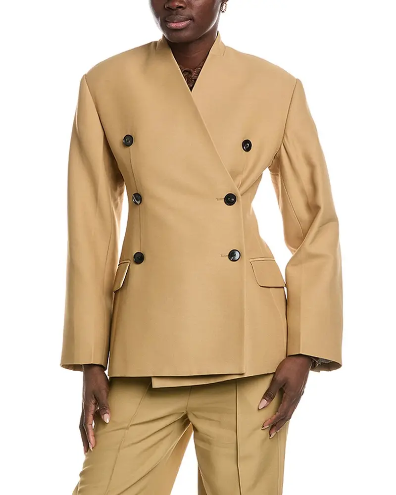 Co Sculptural Collarless Wool-Blend Jacket 1