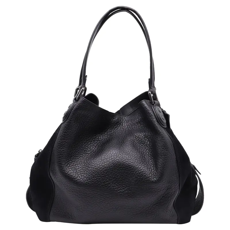 Coach Large Edie Shoulder Bag In Black Leather 1