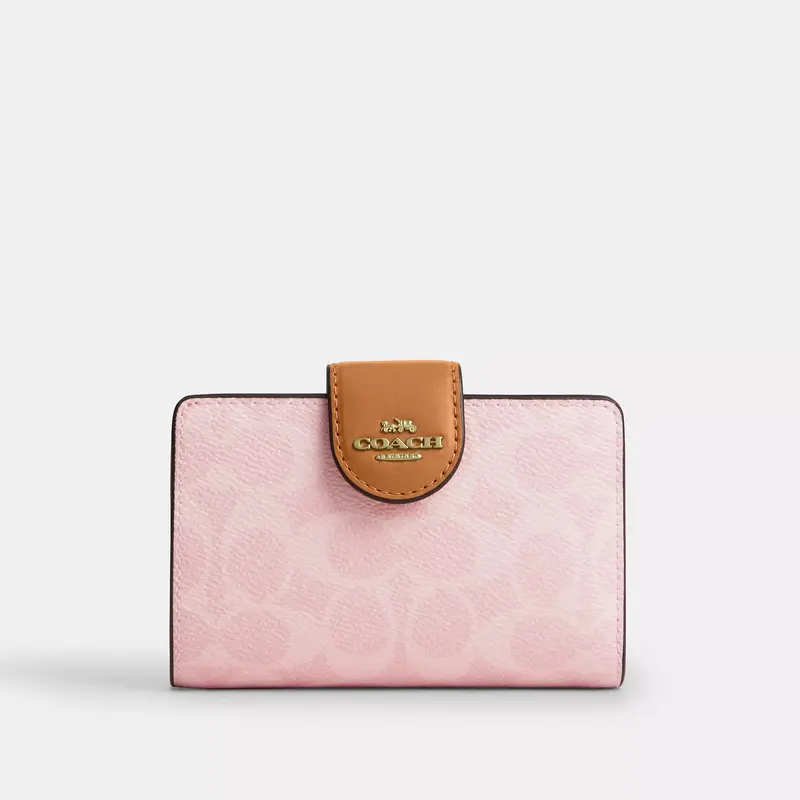 Coach Outlet Medium Corner Zip Wallet In Signature Canvas 1