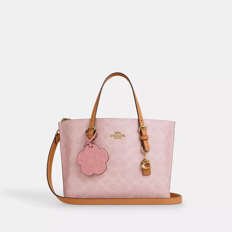 Coach Outlet Mollie Tote Bag 25 In Signature Canvas With Charms 1