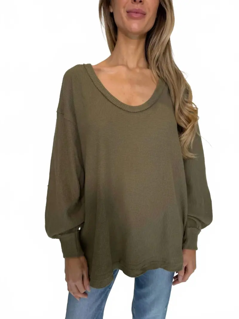 Coast 2 Coast Thermal Top In Gothic Olive Cross 1