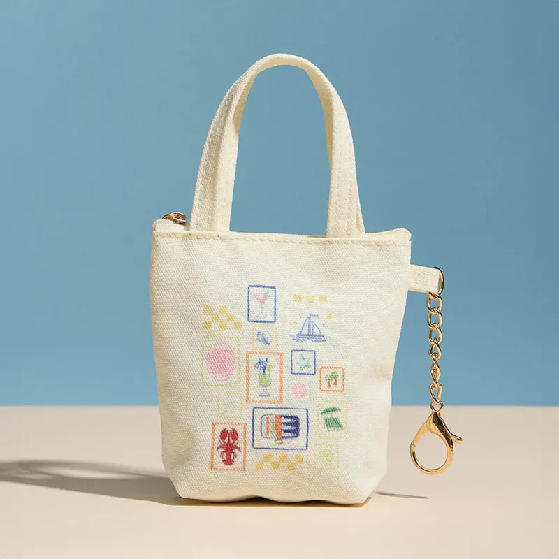 Coastal Icon Print Keychain Mini Tote Bag 1