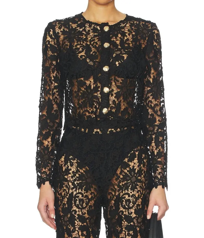 Coco Lace Cardigan In Black 1