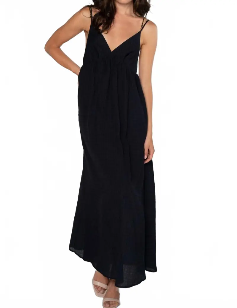 Coco Long Maxi Dress In Navy 1