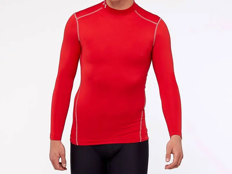 Coldgear Compression Mock Top In Red 1